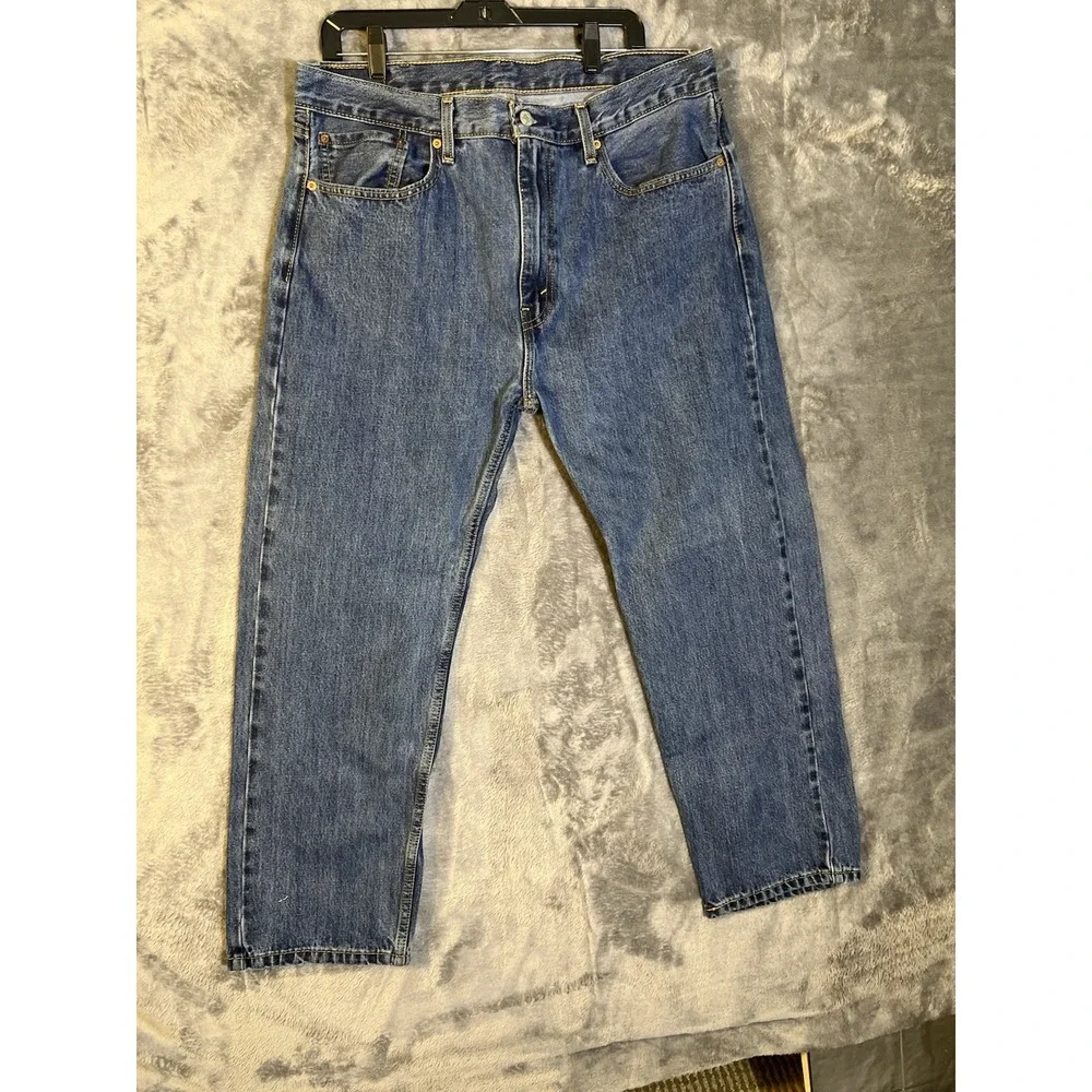 Levis 505 Regular Fit Mens Jeans 38x29 Medium Wash Blue Straight Leg Denim